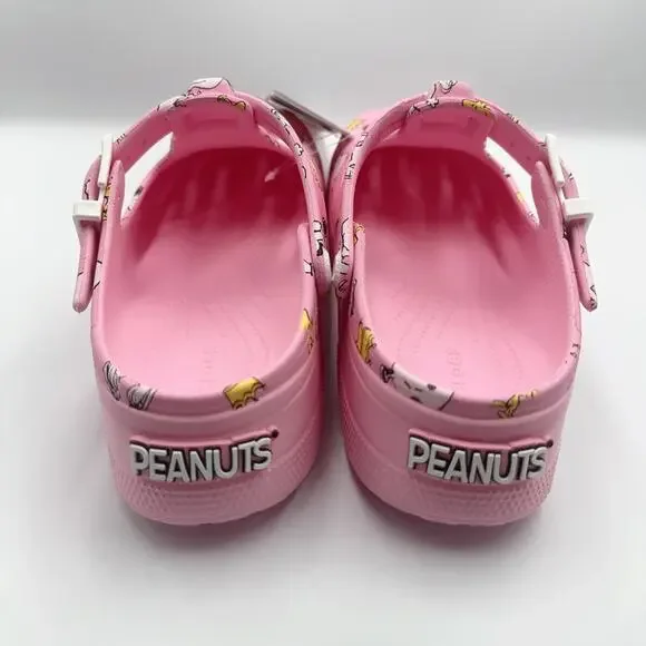 Women Size 9 CROCS x Peanuts Mary Jane Clog Pink - Men’s Size 7 - Picture 3 of 5
